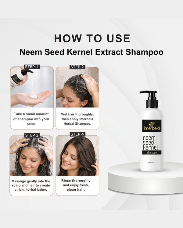 Imerbela Neem Seed Kernel Shampoo – Anti Dandruff, Anti Hair Fall & Silky Hair